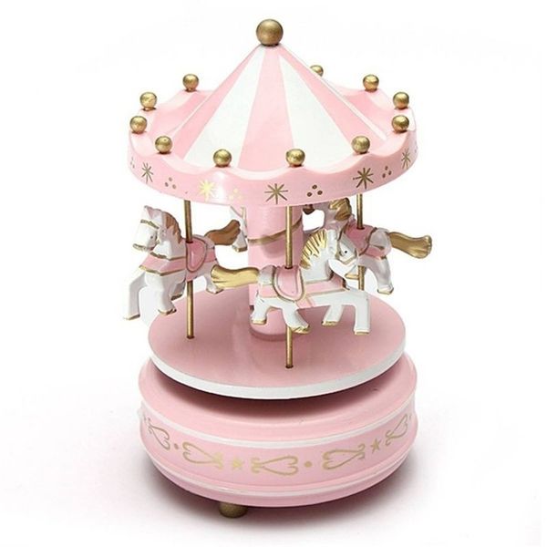 

merry-go-round wooden music box toy child baby game home decor carousel horse music box christmas wedding birthday gift hot