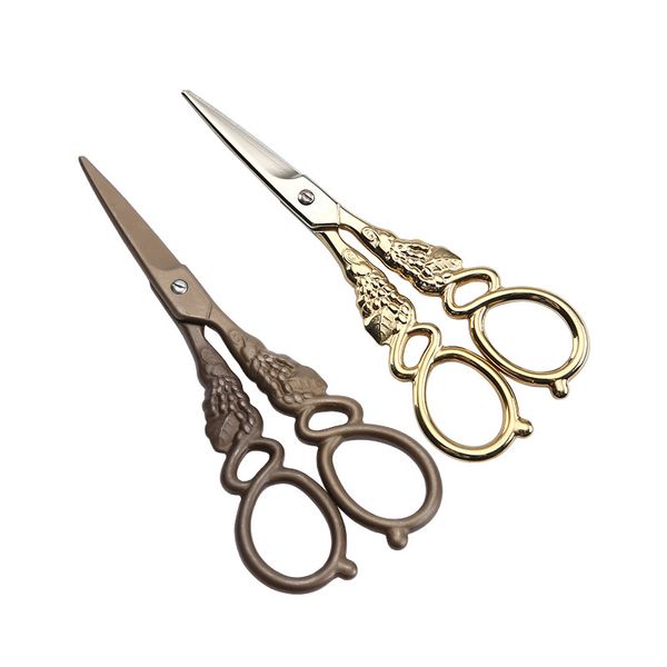 

retro eyebrow scissors titanium plated diy handicraft scissors hand-made tape non-stick barbershop hair dresser
