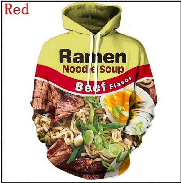 

new fashion ramen noodle soup crewneck sweatshirts women/men casual hoodies funny 3d print pullovers ra037, White;black