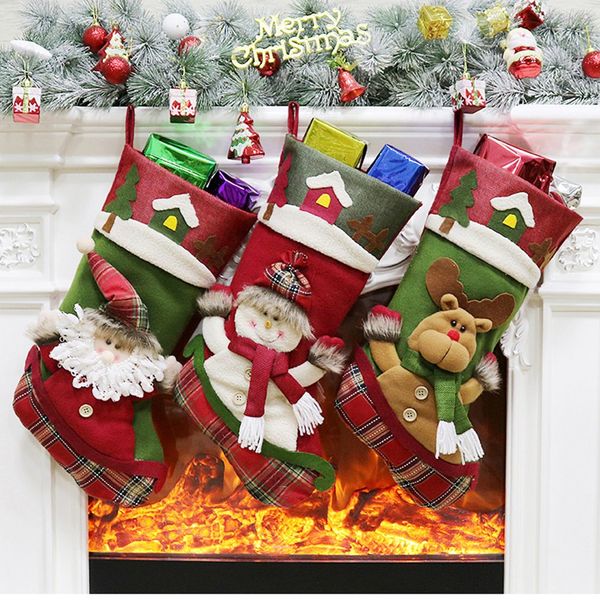 

christmas socks gift bag christmas tree pendant decoration santa snowman elk gift bag dropshipping