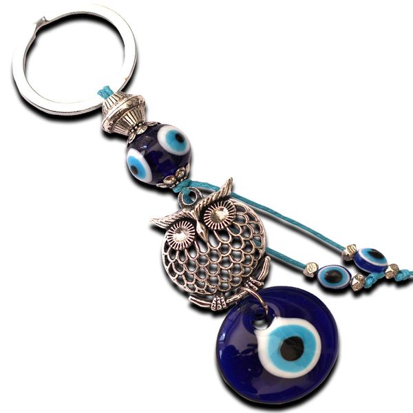 

evil eye key chain, Silver