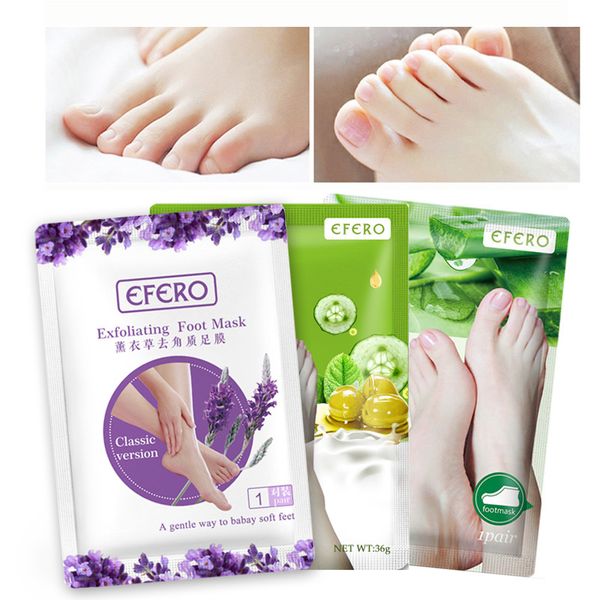 EFERO Lavendel-Aloe-Oliven-Fußmaske zum Entfernen der Haut, Peeling-Socken für Pediküre, Socken, Baby-Fußmasken für Beine, Creme