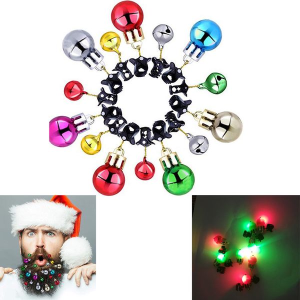 

12pc led christmas beard hanging ornaments santa claus decor beard clip