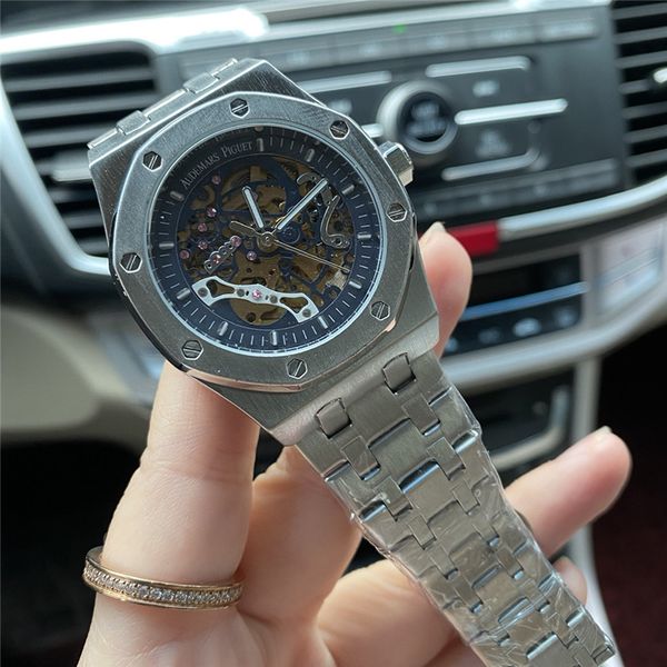 

all subdials work mens watches stainless steel quartz ap wristwatches satch luxury watch gh29, Black;brown