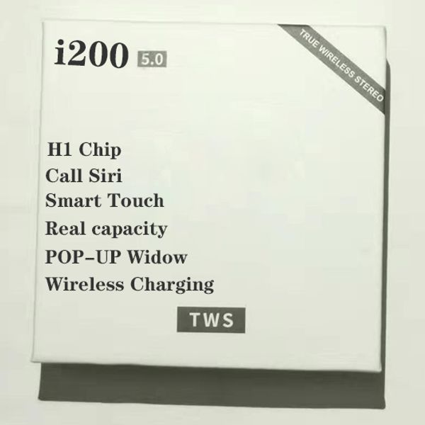

I200 tw pop up w1 chip wirele charging bluetooth 5 0 3d earphone pod pk i60 i80 i12 tw head et airdot earbud ba
