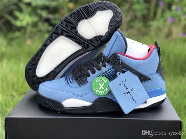 

2020 выпуск трэвис скотт х 4 хьюстон ойлерз университета синий varsity red-black 4s cactus jack мужские баскетбольные кроссовки спортивные т
