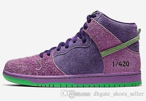 

2020 подлинный фиолетовый Skunk SB Dunk High CW9971-500 мужские женские кроссовки с оригинальной коробкой спортивные кроссовки 7478Nike