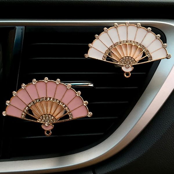

kongyide car air fragrance air outlet fragrant perfume fan shape freshener diffuser clip car interior accessories gift o4