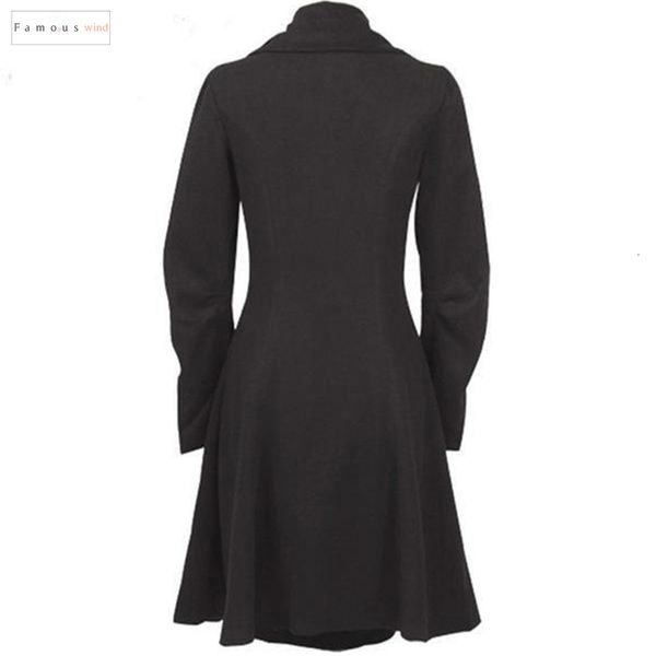 

long fashion trench medieval black woolen coat women winter stand collar gothic overcoat elegant women coat vintage, Tan;black