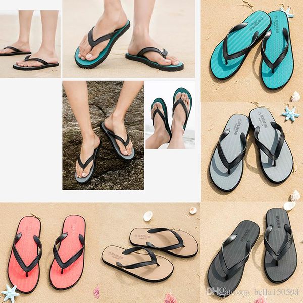 

classic david beckham brand men's casual shoes hawaiian beach slippers printing non-slip flip-flops summer designer sandal, Black