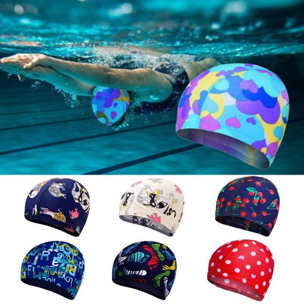 

high elastic swimming caps waterproof stretchable comfortable ears protection long hair summer swiming pool bathing hat