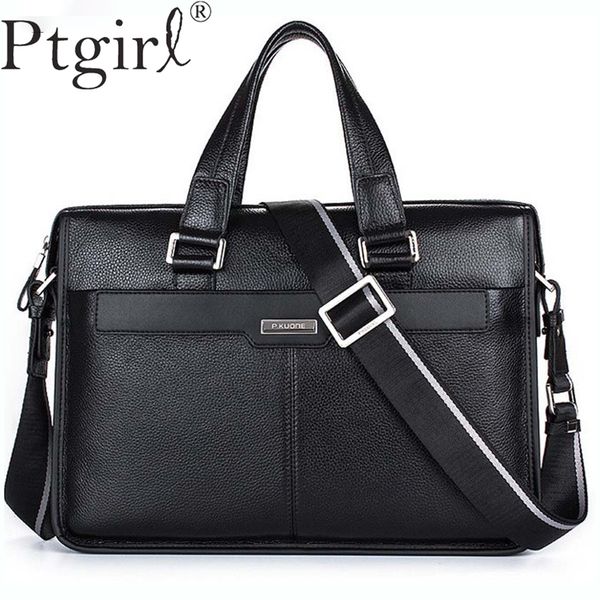 

brand design 15.6" lapbag natural cowskin men's business bag briefcase fashion genuine leather shoulder bags messenger bags