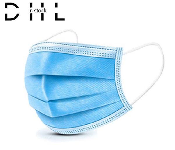 

in stock masks respirator disposable non-woven cloth dust - proof breathable three layers for men and women mascarillas designer face