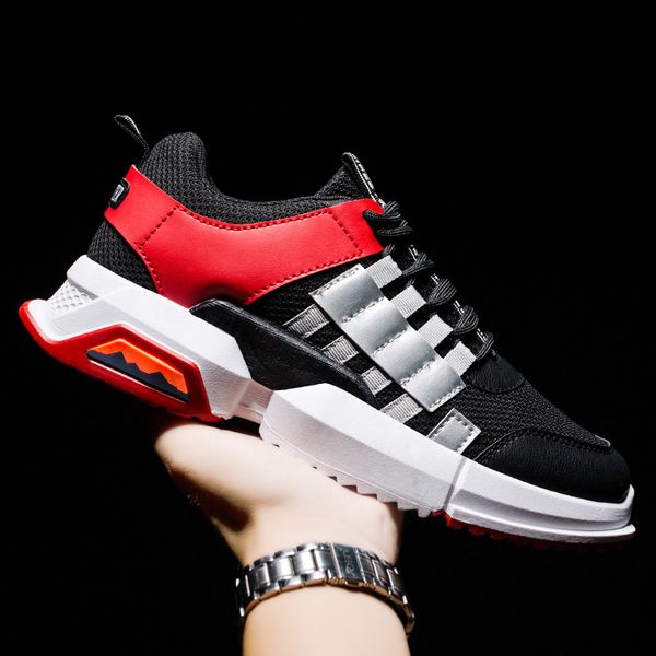 

men s designer black gray red casual shoes fashion breathable outdoor indoor universal thick bottom casual sneakers size 39-44