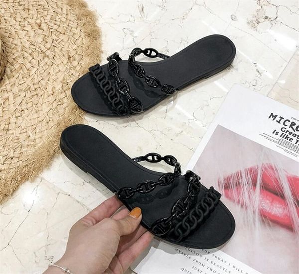 

summer fashionable slippers female peep-toe flat diamond flower beaded sponge thick bottom leisure slippers flip flops for women leather#655, Black