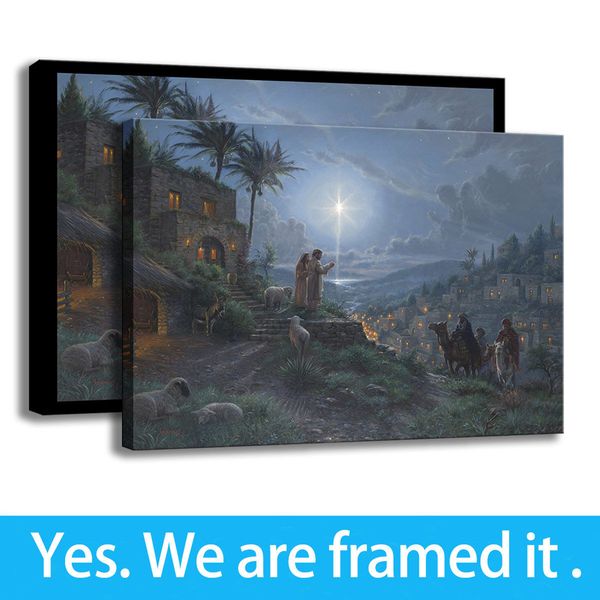 

wall art painting mark keathley hd print canvas decor light of the world - ready to hang - framed