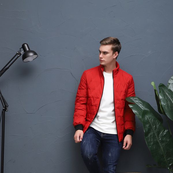 

down jacket red winter jacket mens snowing wear thermal thick coat male warm outwear fashion, Black
