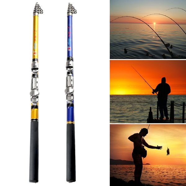 

newly portable sea fishing rod pole carbon fiber 1.8/2.1/2.4/2.7/3.0m spinning reel fish tackle sd669