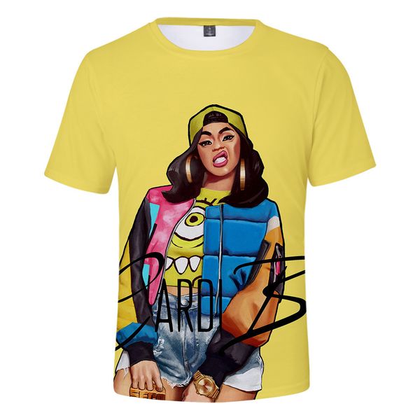 

рубашка u.s.a новый популярность женский rap singer cardi b 3d цифровой печати trend с коротким рукавом футболки, Gray;blue