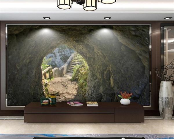 

modern home decoration wallpaper 3d beautiful scenery of cave stairs living room bedroom tv background wall wallpaper