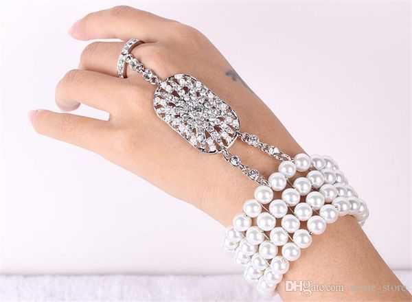 

women fashion exquisite models pearl crystal bracelet bridal jewelry europe and america bracelets christmas bracelet gift, Black