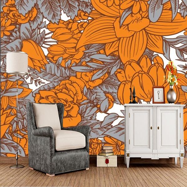

customized papel de parede 3d. rose pattern murals for children's room living room sofa background decorative wallpaper