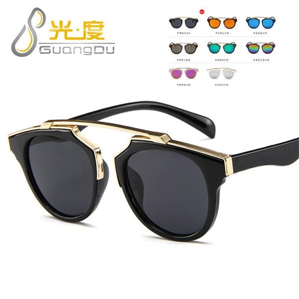 

guangdu round kids sunglasses children brand designer round pink black blue colored vintage sun glasses girls boys eyewear uv400 veerd