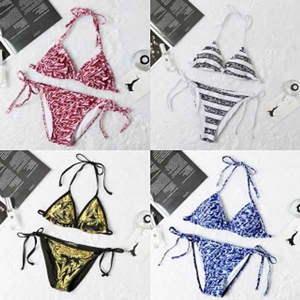 

women designer bikini fashion two pieces swimwear 2020 new brand letter printed bikinis women luxury bikinis swimwear 3 styles, White;black