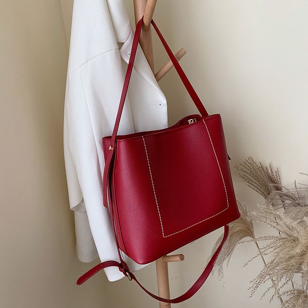 

retro handbag 2020 new shoulder bag korean fashion messenger bag large capacity bucket