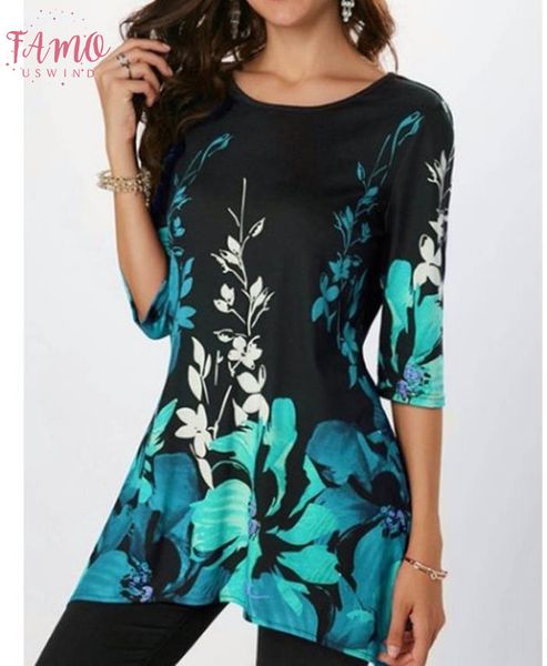 

new arrival 2020 spring summer blouse women half o neck print shirt casual vintage floral shirt plus size 5xl, White