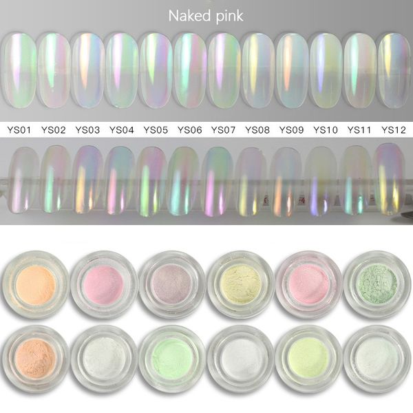 

nail powder shimmer powder shining mermaid mirror nail pigment fluorescent transparent light delicate chameleon art tslm1, Silver;gold