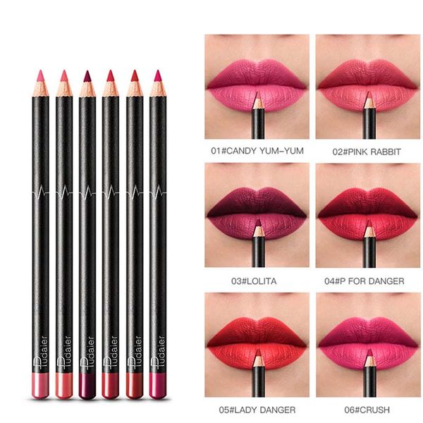 

new 36 color lip liner waterproof durable non-marking lip liner 6 pcs makeup matte lipstick pen