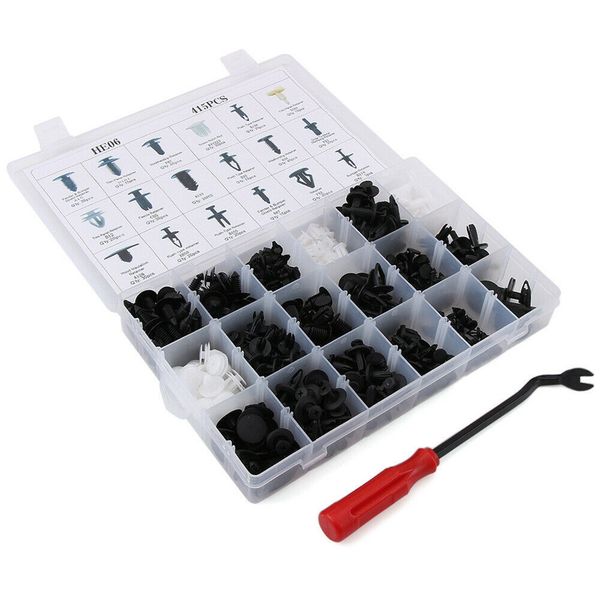 

the #039; 415pcs push retainer set 18 sizes car auto push pins rivet bumper trim panel clips with tool 889