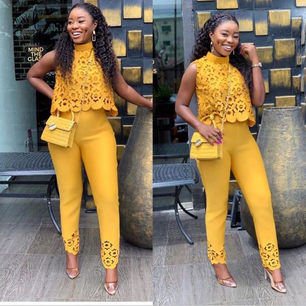 

pink colors suit solid hollow out 2 piece set jacket +pant women slash neck long sleeve crop and straight pants party club wear, White