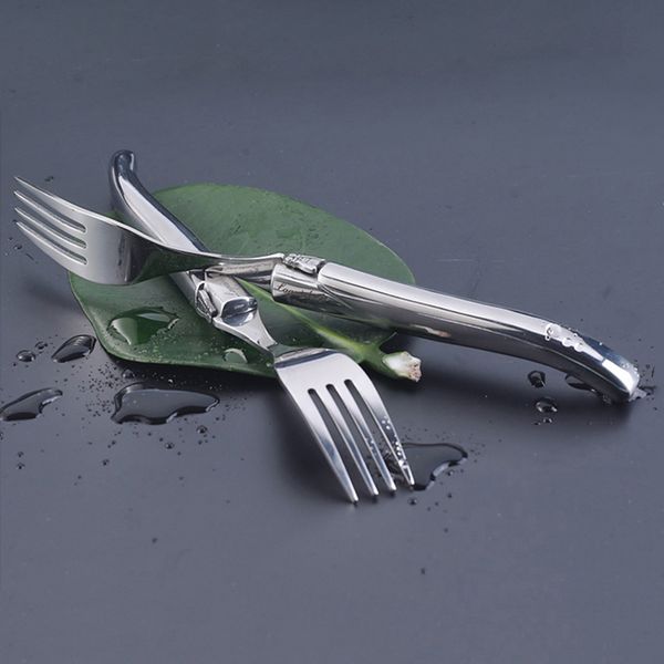 

6pcs/set laguiole style knives fork solid stainless steel cutlery set dinnerware xmas restaurant tableware flatware kitchen bar