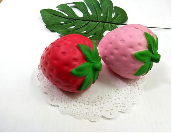 

12cm big colossal strawberry squishy jumbo simulation fruit kawaii artificial slow rising squishies queeze toys bag phone charm