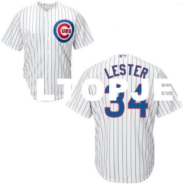 

men's #34 jon lester white home baseball sport jersey, Black;blue
