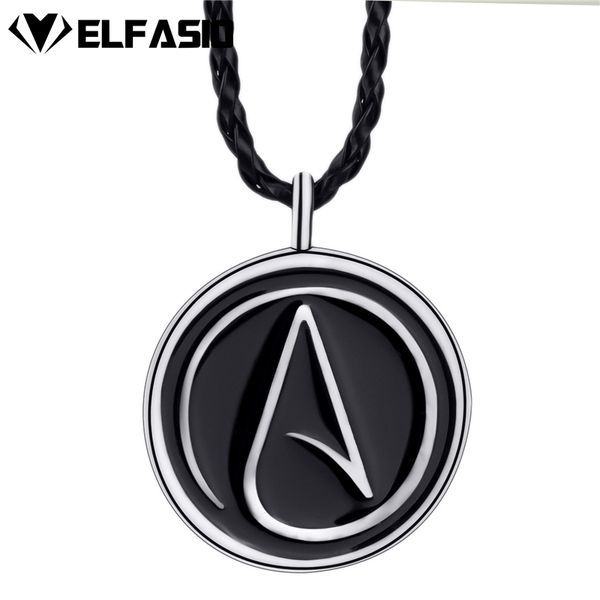 

mens womens atheist atheism symbol silver pewter pendant necklace lp270