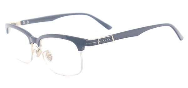 

wholesale-plastic half rim rectangular vintage eyewear men lightweight tr90 c spectacle frame for multifocal myopia lenses, Black