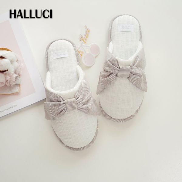 

simple lovely bowknot home slippers shoes women knit cotton indoor soft shoes for women bedroom non-slip slippers, Black
