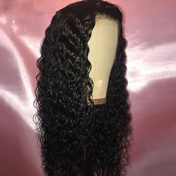 

мягкие глубокие вьющиеся парики шнурка с волосами младенца 100% бразильский vrigin человеческих волос вьющиеся волны парики полный парики шн, Black;brown