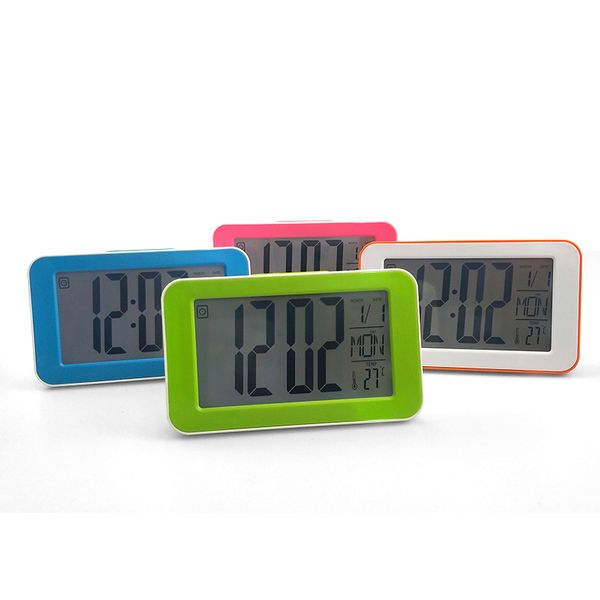 

alarm clock lcd digital clock sound touch control function time date temperature display for bedroom office