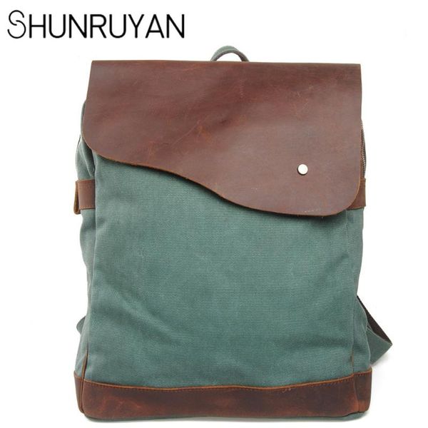 

shunruyan новая мода средняя школа колледж студент сумка холщовая сумка мужчины рюкзак досуг повседневная холст путешествия рюкзаки