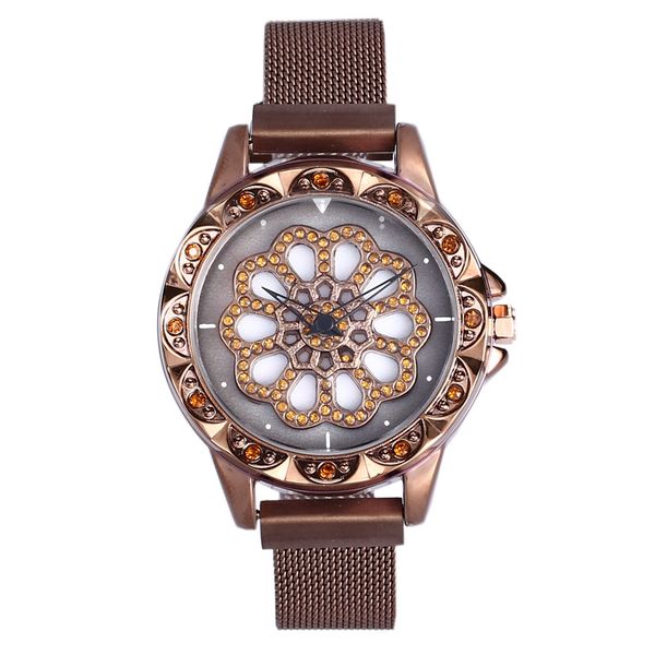

quartz women watch brand watches rose gold rhinestone luxury wristwatch dress clock zegarek damski fashion gift for girls, Slivery;brown