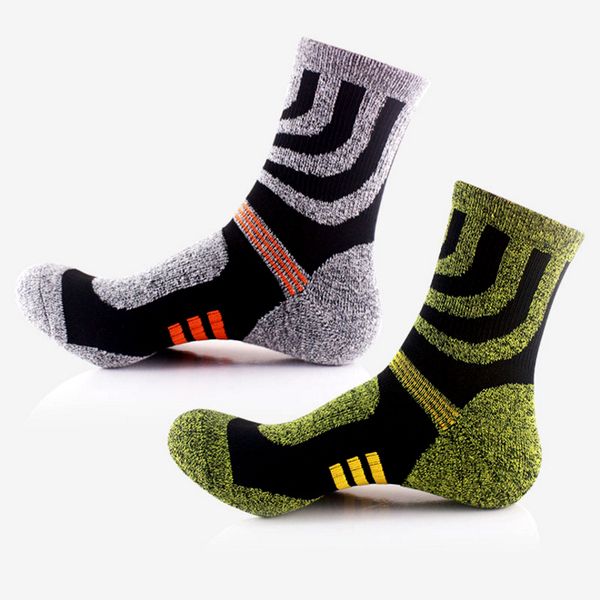

new elite basketball socks wzel thick terry towel bottom breathable football sports crew socks athletic men & women socks, Black