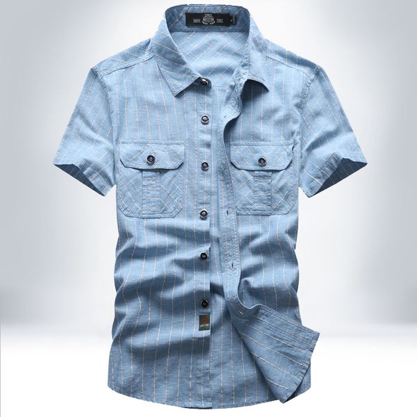 

outdoor large size men denim cargo short sleeve dry quick england style thin summer cool loose sports climbing hiking shirt, Gray;blue