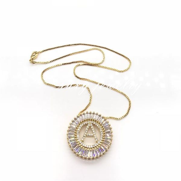 2019 Gold Color Letter Necklace Micro Pave Cz 27mm Letters Charm 26 Alphabet Letter Initial Inicial Pendant Necklace Jewelry From Samtime 1819