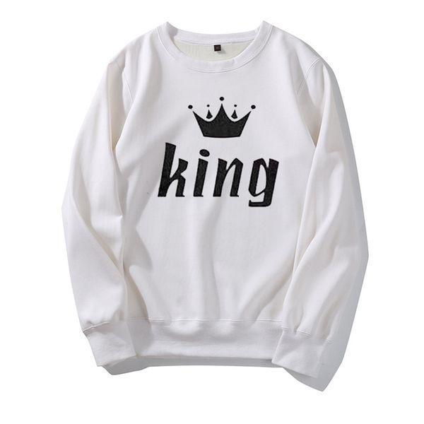 

designer hoodies king queen letter men womens hoodies design for couple fashion spring autumn winter casual sweatshirt high quality, Black