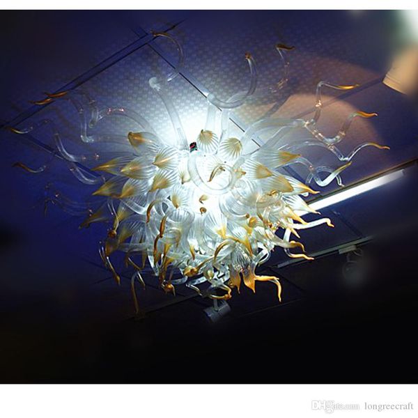 

fancy ceiling light art white and amber glass chandelier crystal blown glass chandeleir lighting with led source home decor