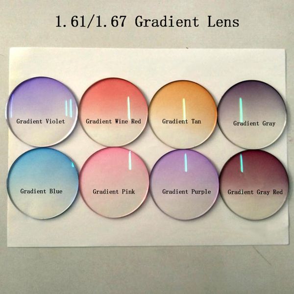 

1.61/1.67 myopia gradient glasses lens fashion high definition eyeglasses lens customize prescription 8 color